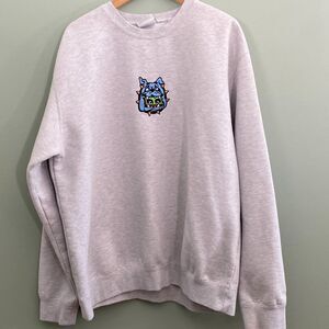Obey Sweatshirt Crew Neck Embroidered Dog Graffiti Mens XXL Gray Skater Grunge